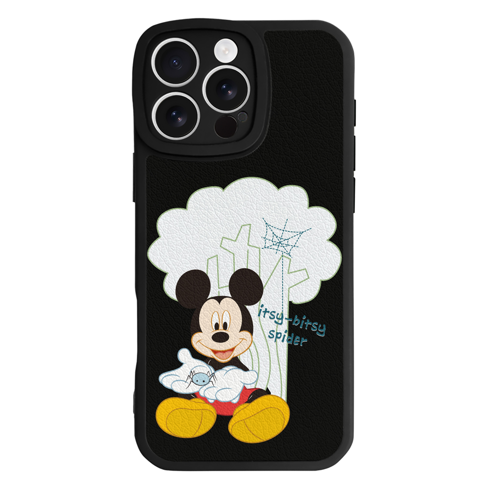 （画像用） ミッキーマウス Mickey Mouse 【iPhone 16シリーズ対応】シリコンスマホケース（レザー調） 材質：シリコン